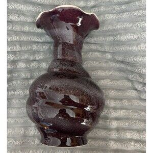 Cobalt Purple Spiral Vase Greenbrier International Ceramic 8.5” Vintage Colletab